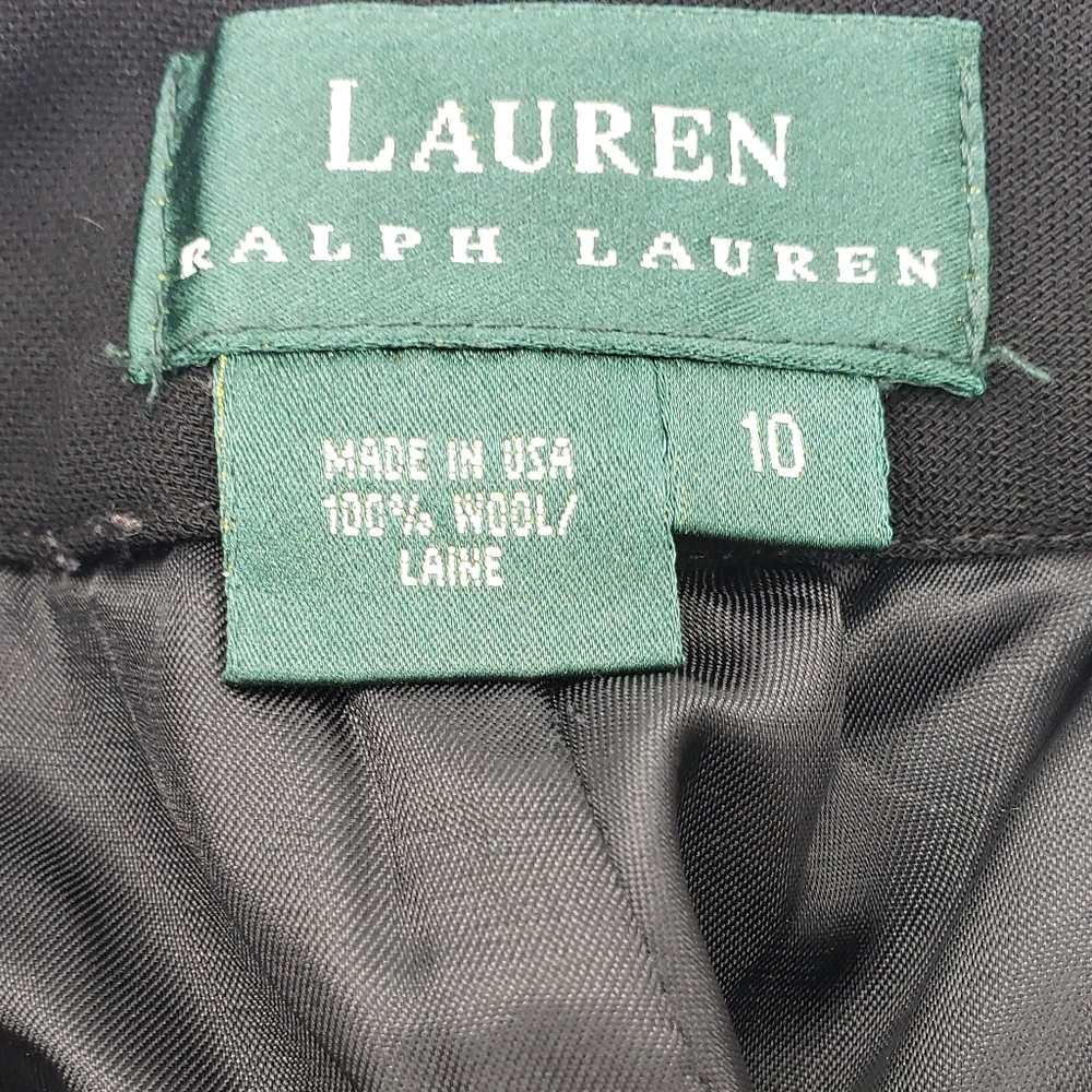 Lauren EUC Black Wool Pants Size 10 - Picture 3 of 3